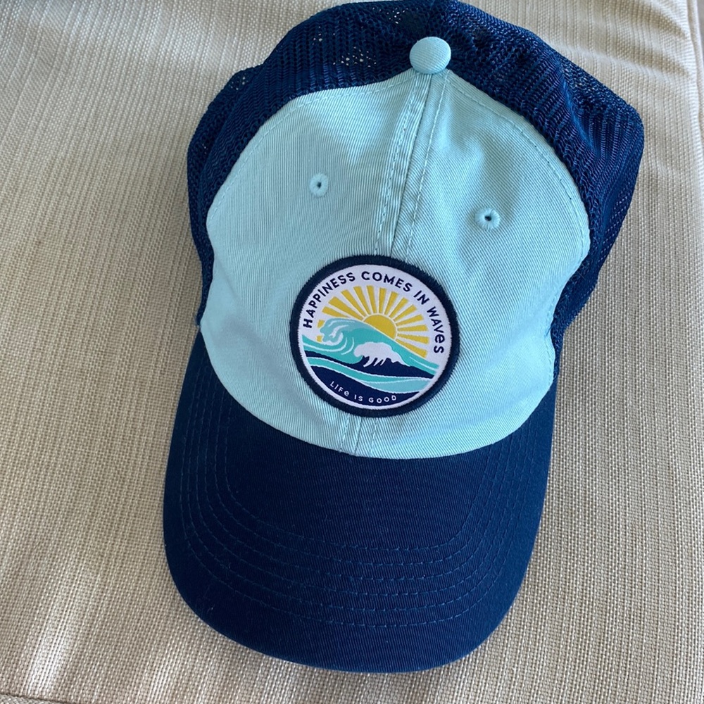 COPY - Life Is Good mesh-back baseball CAP Hat Adjustable Navy Blue